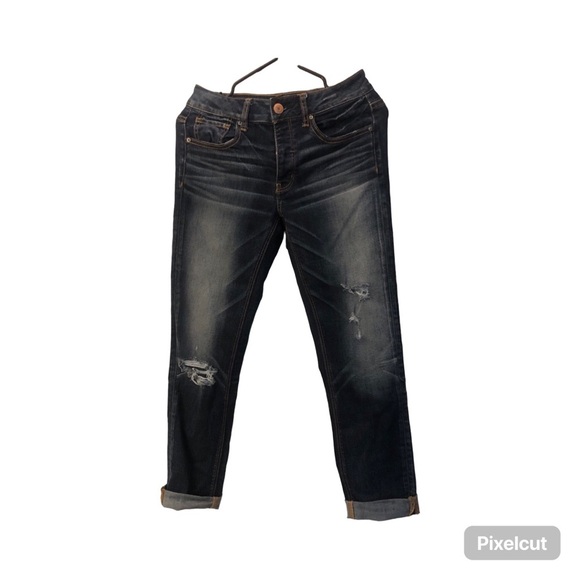 AE Dark Wash Tomgirl jeans size 0 regular - Picture 3 of 5